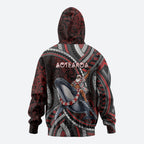 Aotearoa Christmas Zip Hoodie Santa Riding Humpback Whale Maori Koru
