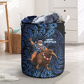 New Zealand Christmas Laundry Basket Santa Riding Kiwi Bird Silver Fern