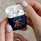 New Zealand Christmas AirPods Case Santa Riding Kiwi Bird Silver Fern