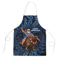 New Zealand Christmas Apron Santa Riding Kiwi Bird Silver Fern