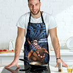 New Zealand Christmas Apron Santa Riding Kiwi Bird Silver Fern
