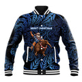 New Zealand Christmas Baseball Jacket Santa Riding Kiwi Bird Silver Fern