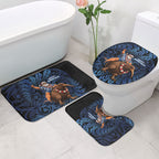 New Zealand Christmas Bathroom Set Santa Riding Kiwi Bird Silver Fern