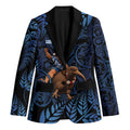 New Zealand Christmas Blazer Santa Riding Kiwi Bird Silver Fern