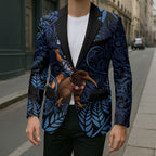 New Zealand Christmas Blazer Santa Riding Kiwi Bird Silver Fern