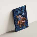 New Zealand Christmas Canvas Wall Art Santa Riding Kiwi Bird Silver Fern