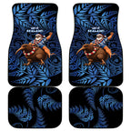 New Zealand Christmas Car Mats Santa Riding Kiwi Bird Silver Fern