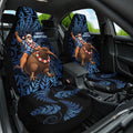 New Zealand Christmas Car Seat Cover Santa Riding Kiwi Bird Silver Fern