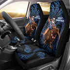 New Zealand Christmas Car Seat Cover Santa Riding Kiwi Bird Silver Fern
