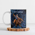 New Zealand Christmas Ceramic Mug Santa Riding Kiwi Bird Silver Fern