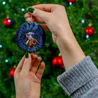 New Zealand Christmas Ceramic Ornament Santa Riding Kiwi Bird Silver Fern