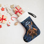 New Zealand Christmas Stocking Santa Riding Kiwi Bird Silver Fern