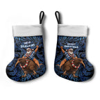 New Zealand Christmas Stocking Santa Riding Kiwi Bird Silver Fern