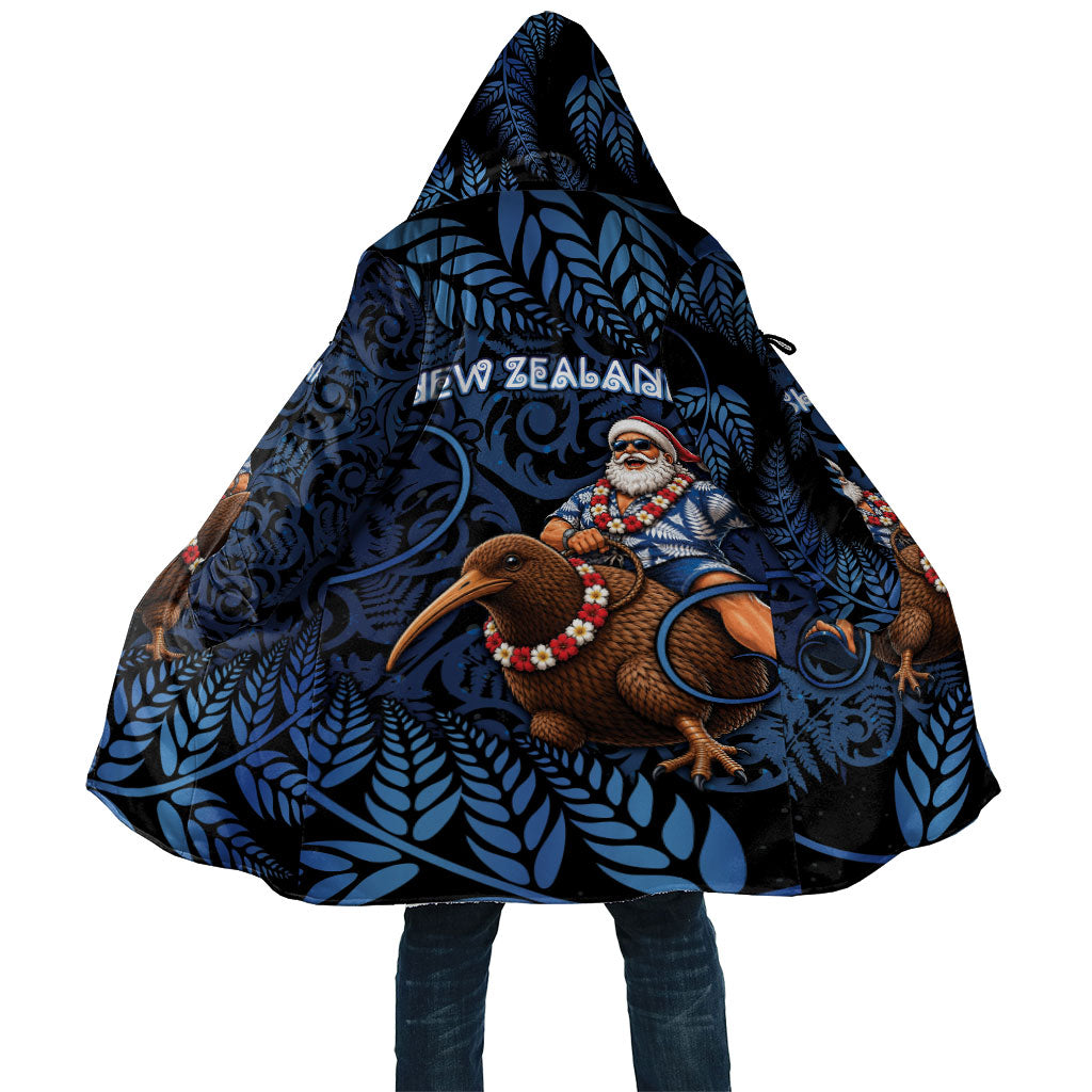 New Zealand Christmas Cloak Santa Riding Kiwi Bird Silver Fern
