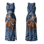 New Zealand Christmas Couples Matching Tank Maxi Dress and Hawaiian Shirt Santa Riding Kiwi Bird Silver Fern
