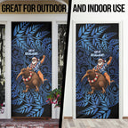 New Zealand Christmas Door Cover Santa Riding Kiwi Bird Silver Fern