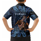 New Zealand Christmas Hawaiian Shirt Santa Riding Kiwi Bird Silver Fern