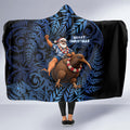 New Zealand Christmas Hooded Blanket Santa Riding Kiwi Bird Silver Fern