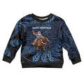 New Zealand Christmas Kid Ugly Christmas Sweater Santa Riding Kiwi Bird Silver Fern
