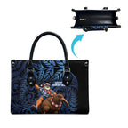 New Zealand Christmas Leather Bag Santa Riding Kiwi Bird Silver Fern