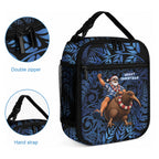 New Zealand Christmas Lunch Bag Santa Riding Kiwi Bird Silver Fern
