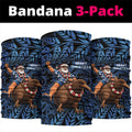 New Zealand Christmas Neck Gaiter Santa Riding Kiwi Bird Silver Fern