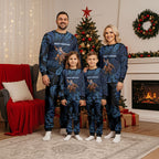 New Zealand Christmas Pajama Set Santa Riding Kiwi Bird Silver Fern