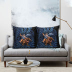 New Zealand Christmas Pillow Cover Santa Riding Kiwi Bird Silver Fern