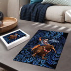 New Zealand Christmas Puzzle Santa Riding Kiwi Bird Silver Fern