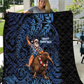New Zealand Christmas Quilt Santa Riding Kiwi Bird Silver Fern