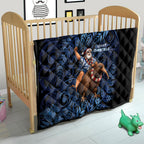 New Zealand Christmas Quilt Santa Riding Kiwi Bird Silver Fern