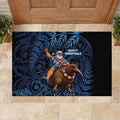 New Zealand Christmas Rubber Doormat Santa Riding Kiwi Bird Silver Fern
