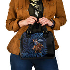 New Zealand Christmas Shoulder Handbag Santa Riding Kiwi Bird Silver Fern