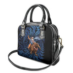 New Zealand Christmas Shoulder Handbag Santa Riding Kiwi Bird Silver Fern