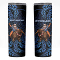 New Zealand Christmas Skinny Tumbler Santa Riding Kiwi Bird Silver Fern