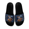 New Zealand Christmas Slide Sandals Santa Riding Kiwi Bird Silver Fern