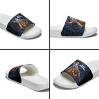 New Zealand Christmas Slide Sandals Santa Riding Kiwi Bird Silver Fern