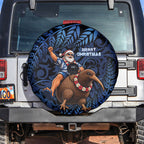 New Zealand Christmas Spare Tire Cover Santa Riding Kiwi Bird Silver Fern