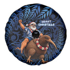 New Zealand Christmas Spare Tire Cover Santa Riding Kiwi Bird Silver Fern
