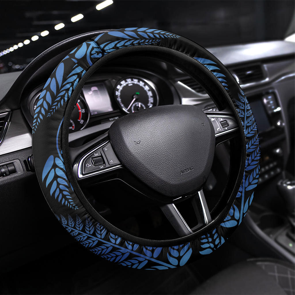 New Zealand Christmas Steering Wheel Cover Santa Riding Kiwi Bird Silver Fern