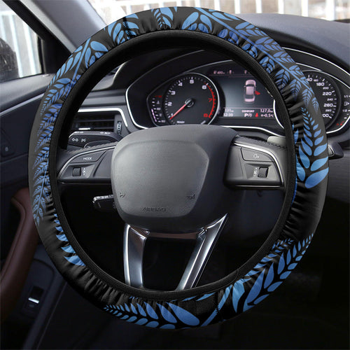 New Zealand Christmas Steering Wheel Cover Santa Riding Kiwi Bird Silver Fern