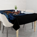 New Zealand Christmas Tablecloth Santa Riding Kiwi Bird Silver Fern