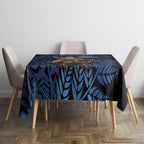 New Zealand Christmas Tablecloth Santa Riding Kiwi Bird Silver Fern