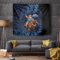 New Zealand Christmas Tapestry Santa Riding Kiwi Bird Silver Fern