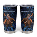 New Zealand Christmas Tumbler Cup Santa Riding Kiwi Bird Silver Fern
