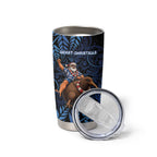 New Zealand Christmas Tumbler Cup Santa Riding Kiwi Bird Silver Fern