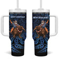 New Zealand Christmas Tumbler With Handle Santa Riding Kiwi Bird Silver Fern