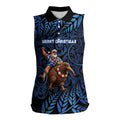 New Zealand Christmas Women Sleeveless Polo Shirt Santa Riding Kiwi Bird Silver Fern