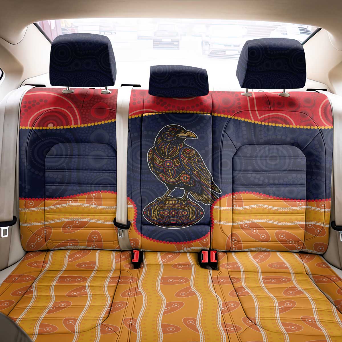 Adelaide Football Club Back Car Seat Cover Crow Spirit Animal