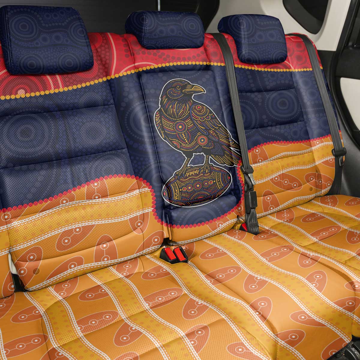 Adelaide Football Club Back Car Seat Cover Crow Spirit Animal
